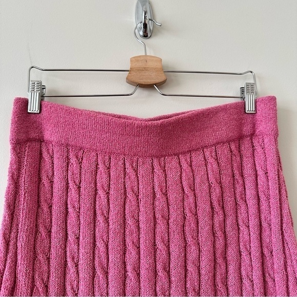 Anthropologie-Angeline Sweater Midi Skirt in Pink (Large) - Picture 7 of 11